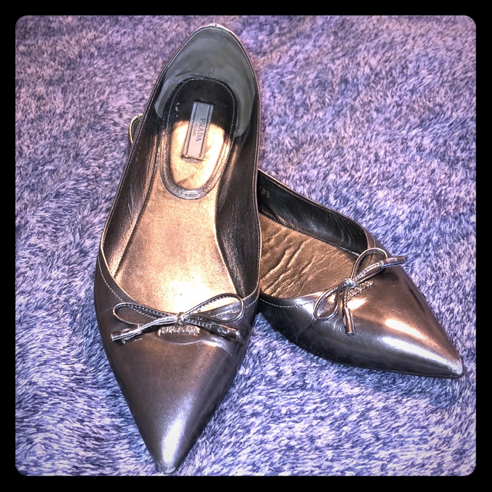 PRADA Metallic flats